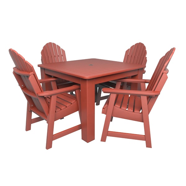 Highwood Usa Hamilton 5pc Square Outdoor Patio Furniture Dining Set AD-DNA44-RED - main